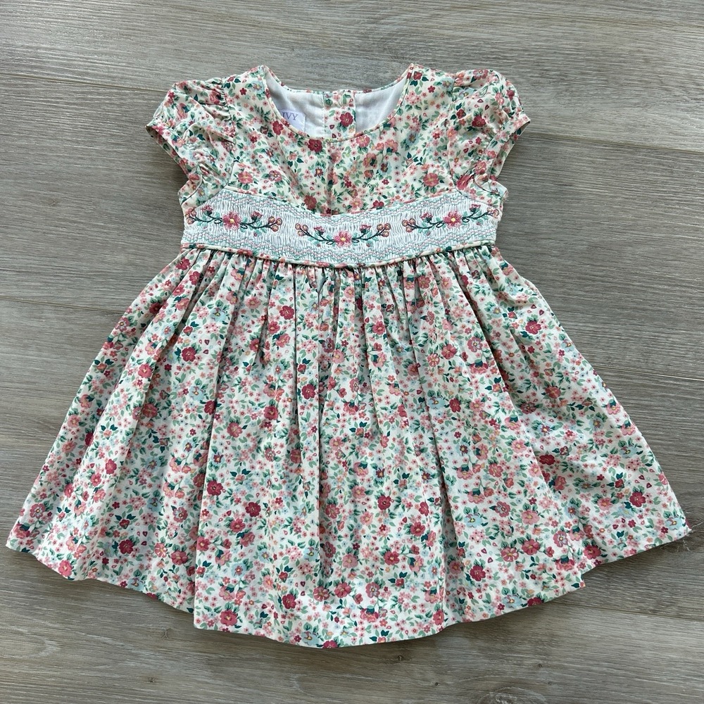 Iris & Ivy 12M Multicolor Floral Cotton Smocked & Embroidered Baby Girl's Dress